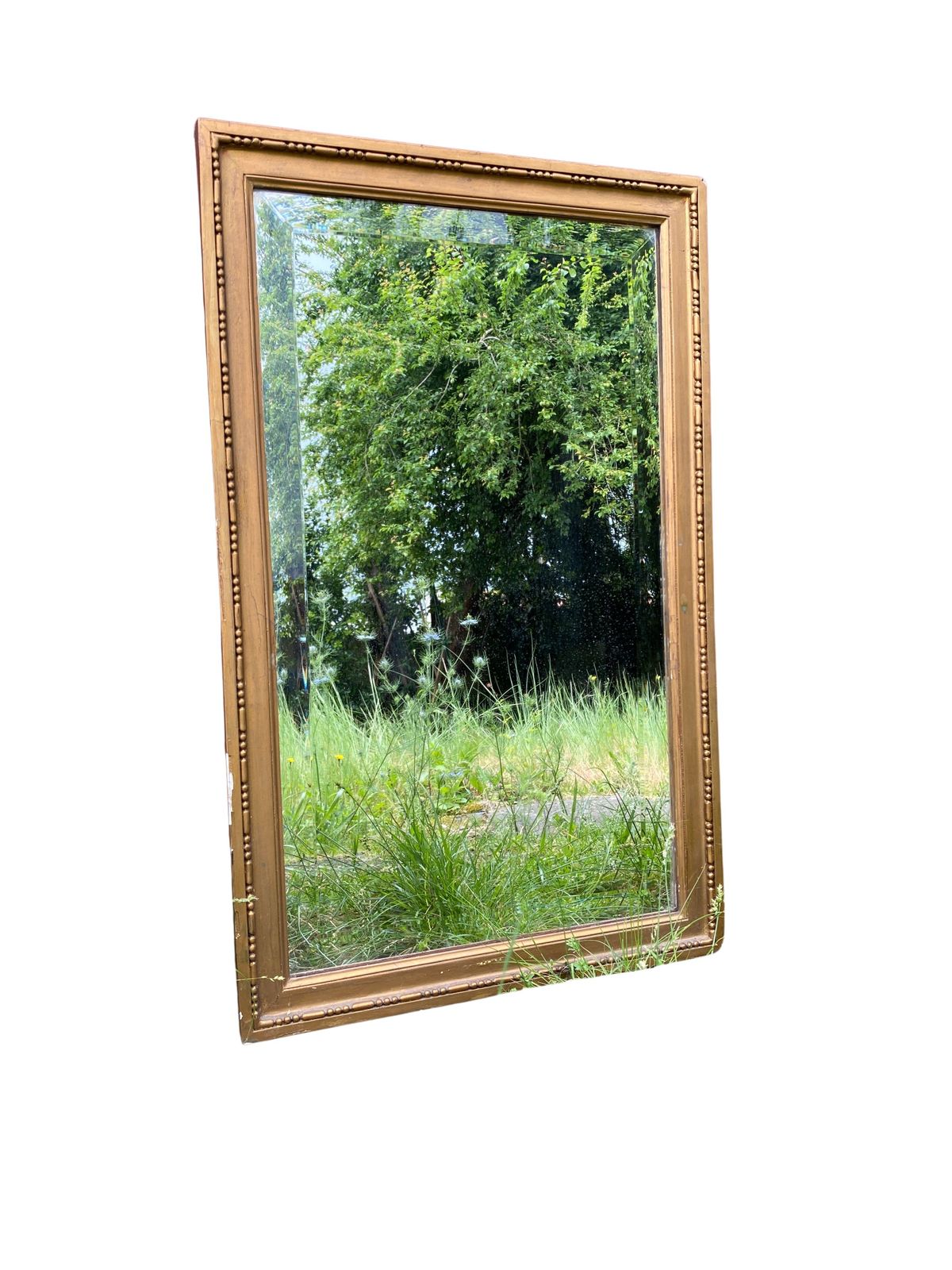 Louis XVI Style Gilded Wood Bevelled Mirror   45 X 72 Cm photo for sale
