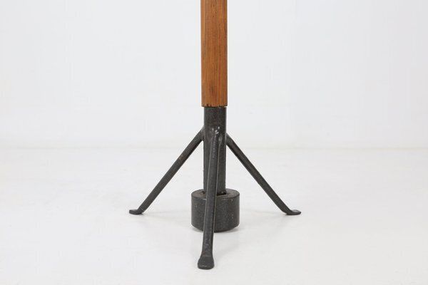 Large Antique Church Candleholder In Wood And Metal, France, 1900s photo vintage