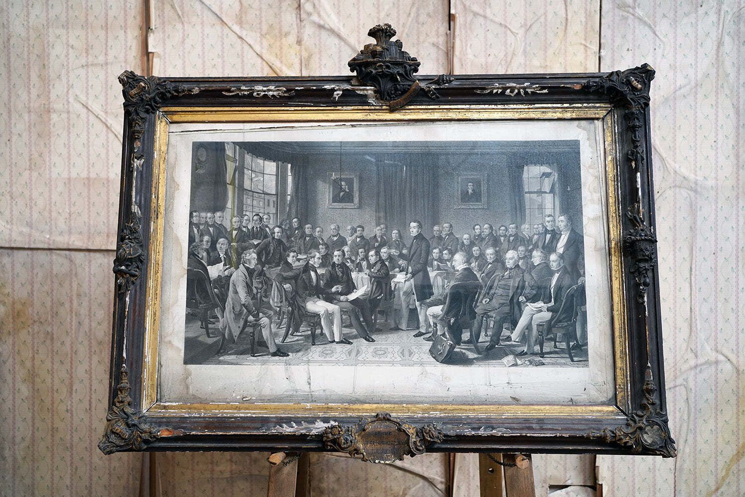 A Mid 19thc Engraving After John Rogers Herbert Ra (1810 1890); The Meeting Of The Council Of The Anti Corn Law League C.1847
