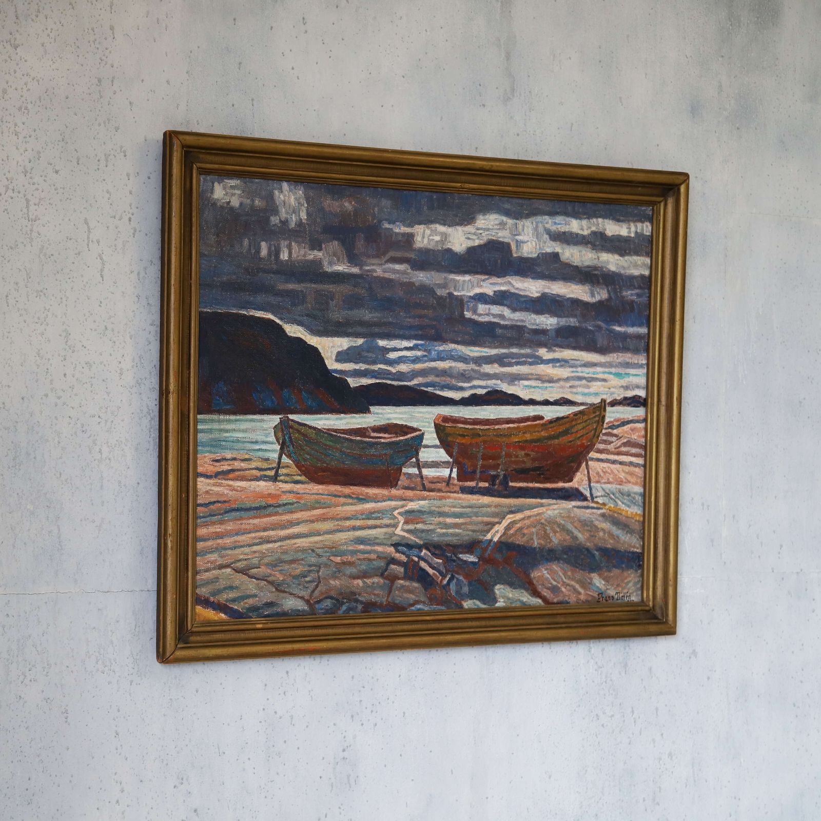 1937 Frans Timén Seascape – Mulnade Dag (Cloudy Day), A Bold Swedish Masterpiece photo Art