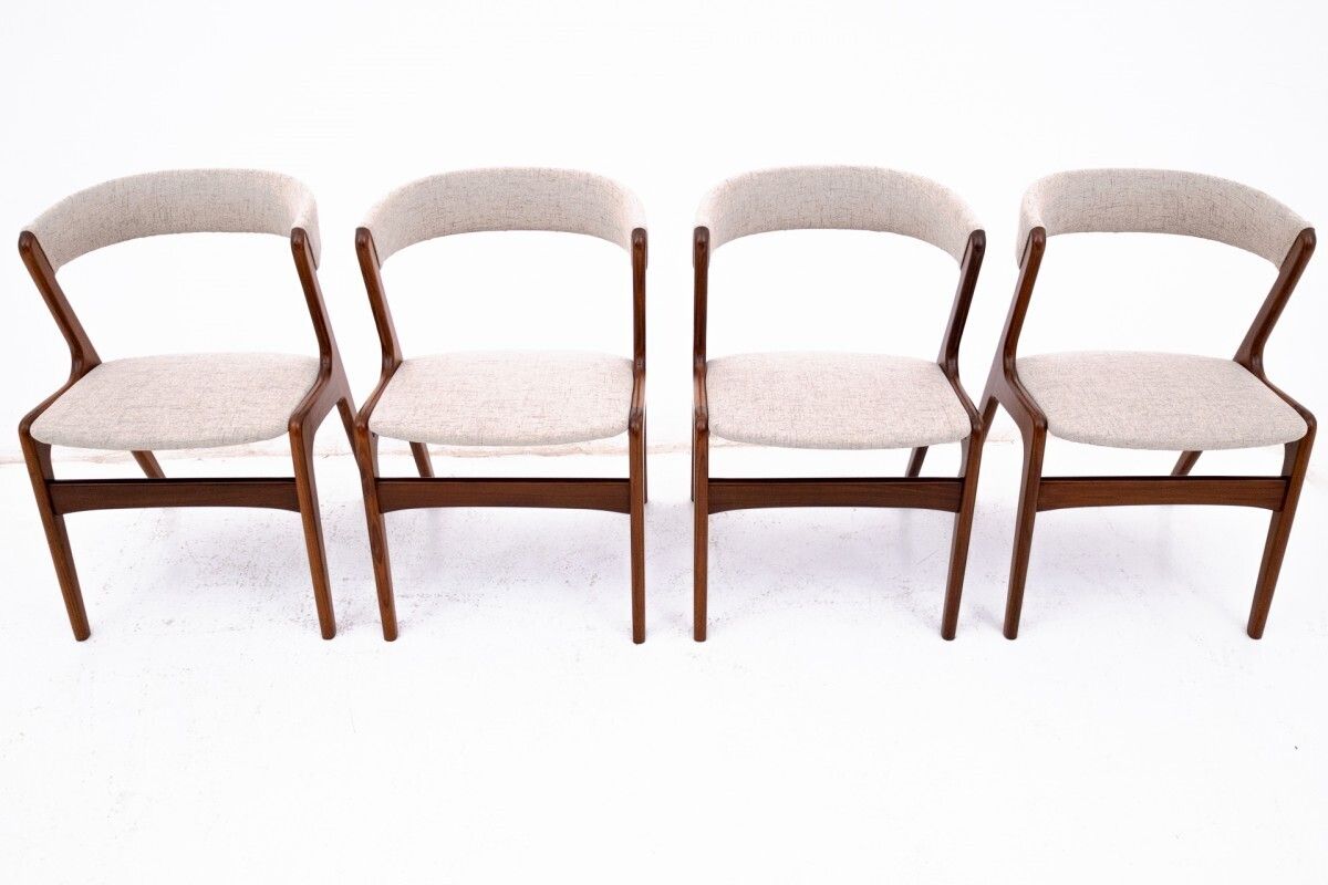 A Set Of Four Danish Chairs Model 68 ( Fire ) Produced By Anderstrup Mobelfabrik In The 60s. photo for sale