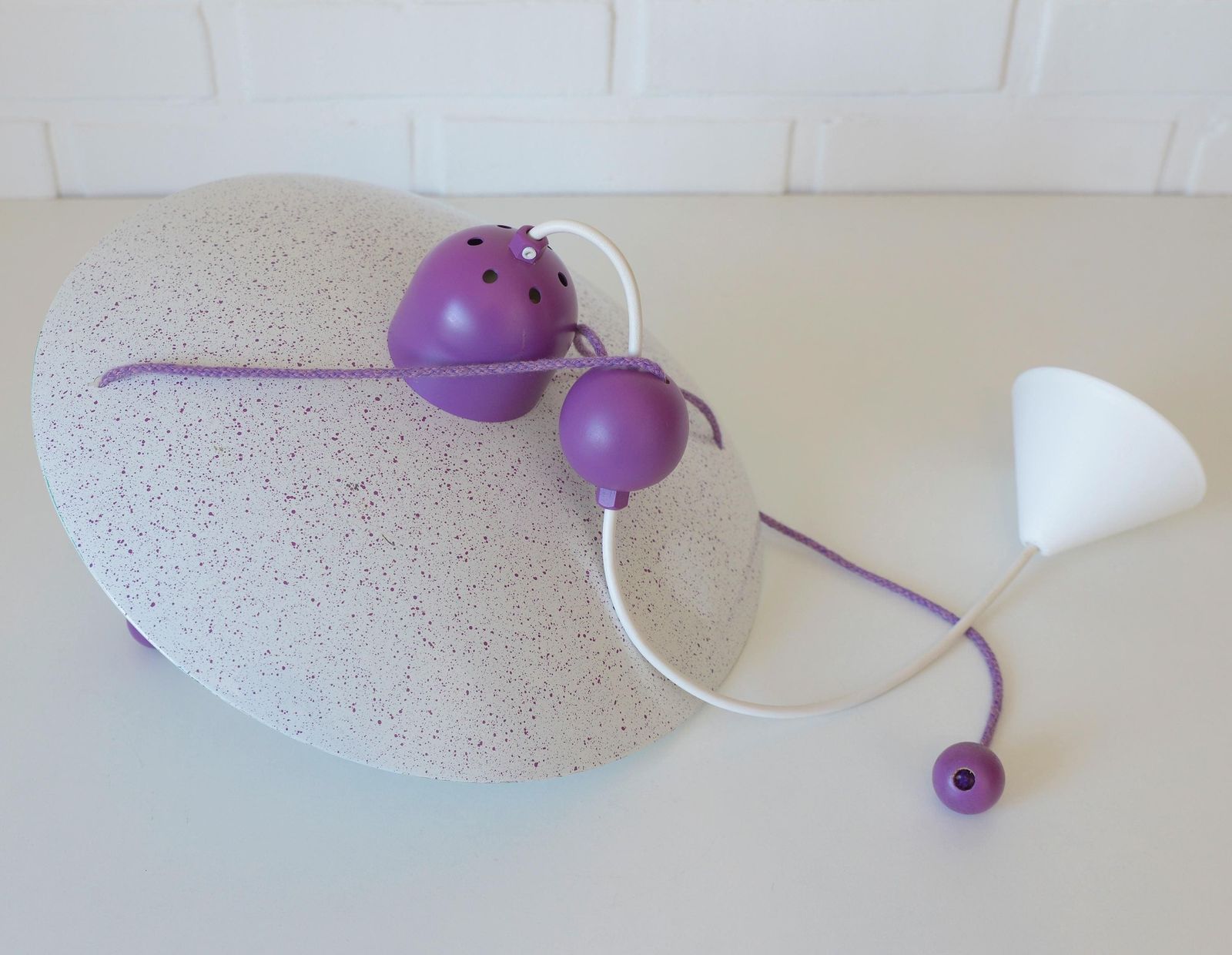 Vintage Pendant Light / Pop Art / Purple Ceiling Light / Kids Chandelier / Memphis Style / Y2k Style Lighting / Hanging Lamp 1990's photo buy