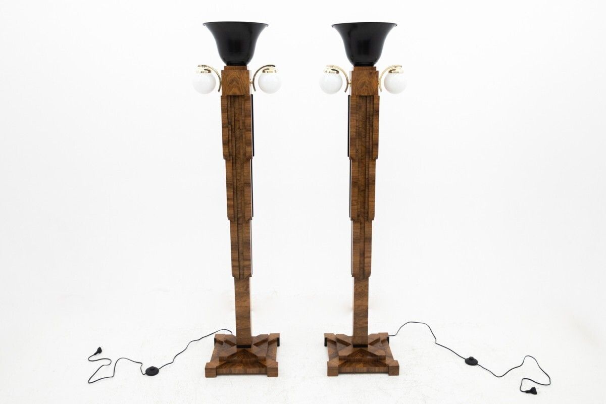 A Pair Of Art Deco Floor Lamps, Poland, Circa 1940. photo furniture