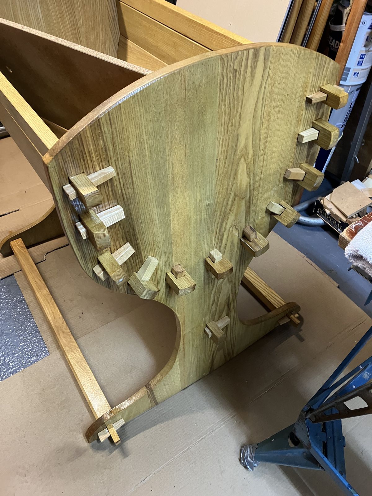 photo furniture Solid Ash Rocking Cradle.  A Bespoke Commission In 1980, Used For 1 Baby Only. Will Flat Pack For Storage And Transportation. No Tools Required, Through Mortice &  Tenon Assembly. Excellent Condition.