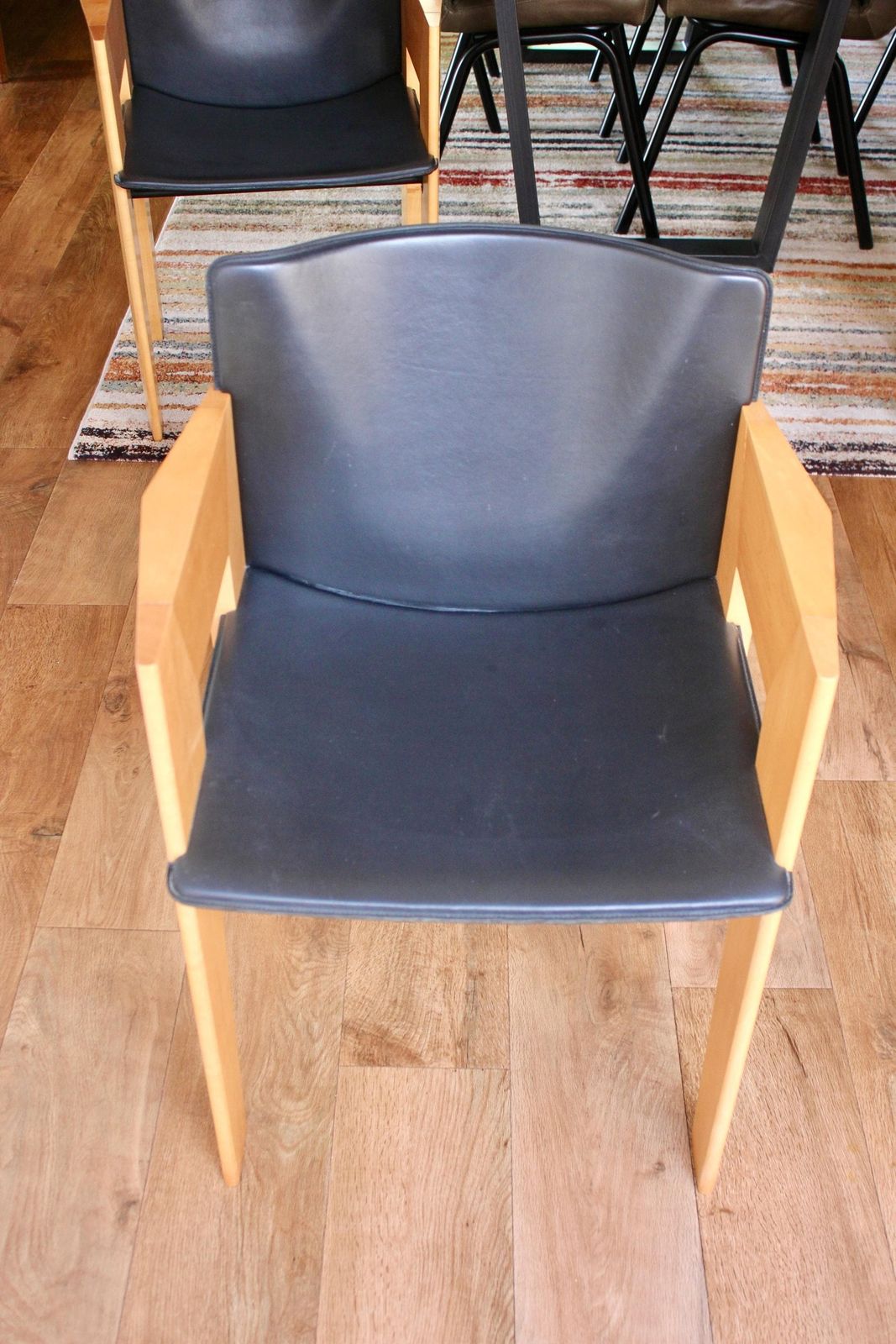 Set Of 4 Leather Dining/Office Chairs By Arnold Merckx For Arco photo buy