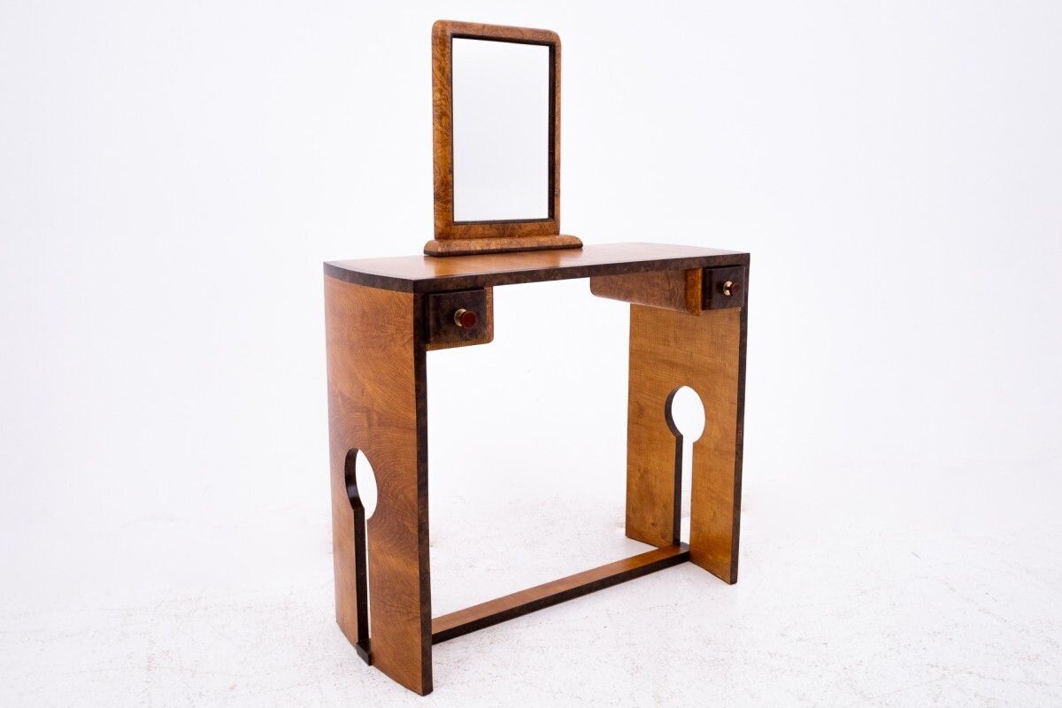 Art Deco Dressing Table + Chair Set, Poland, Art Deco, Ca. 1940. photo 1273.0