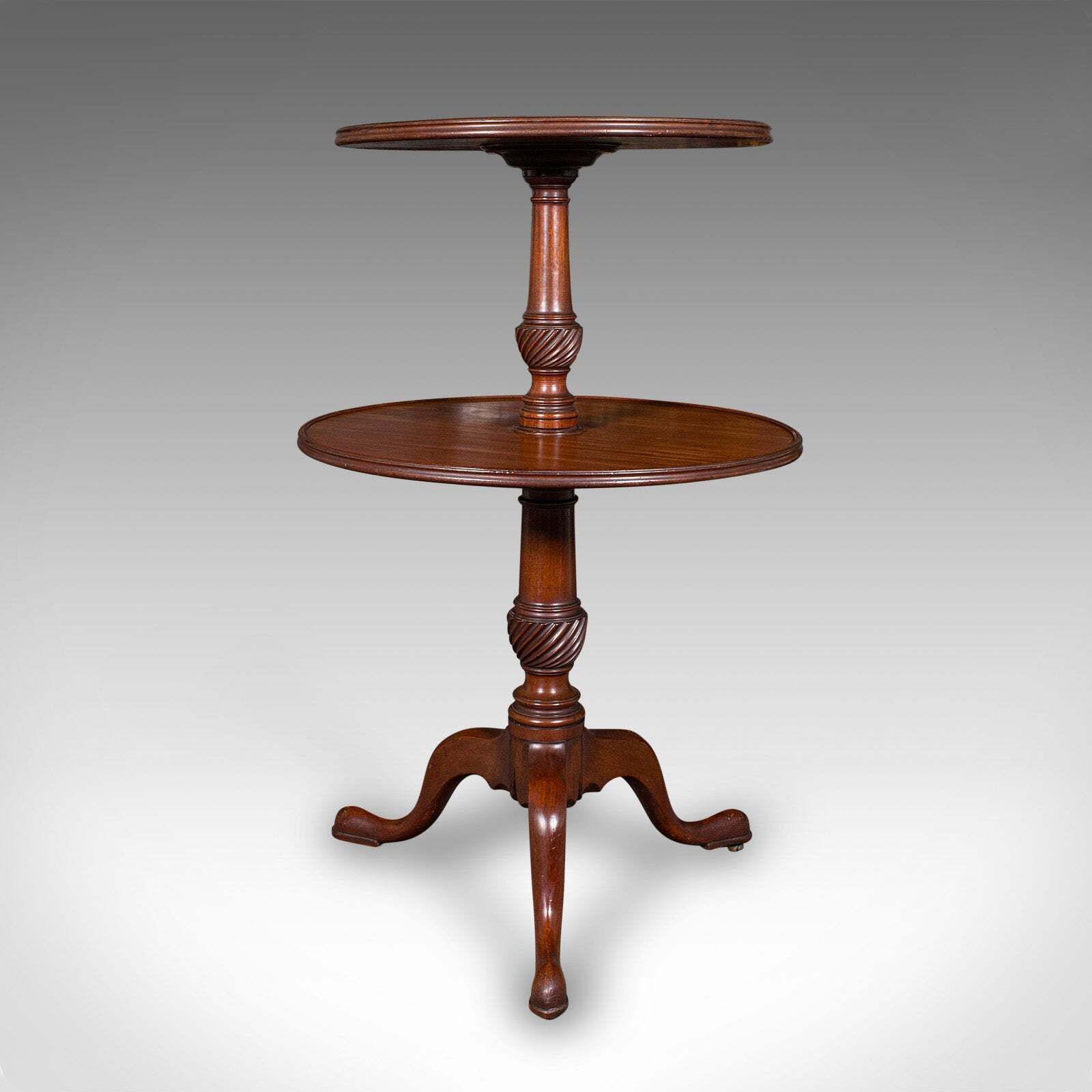 Antique Two Tier Dumb Waiter, English, Afternoon Tea, Jardiniere Stand, Georgian photo Furniture