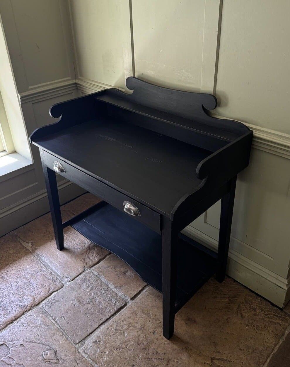 Antique Rustic Pine Washstand Vanity Unit Side Console Table photo for sale