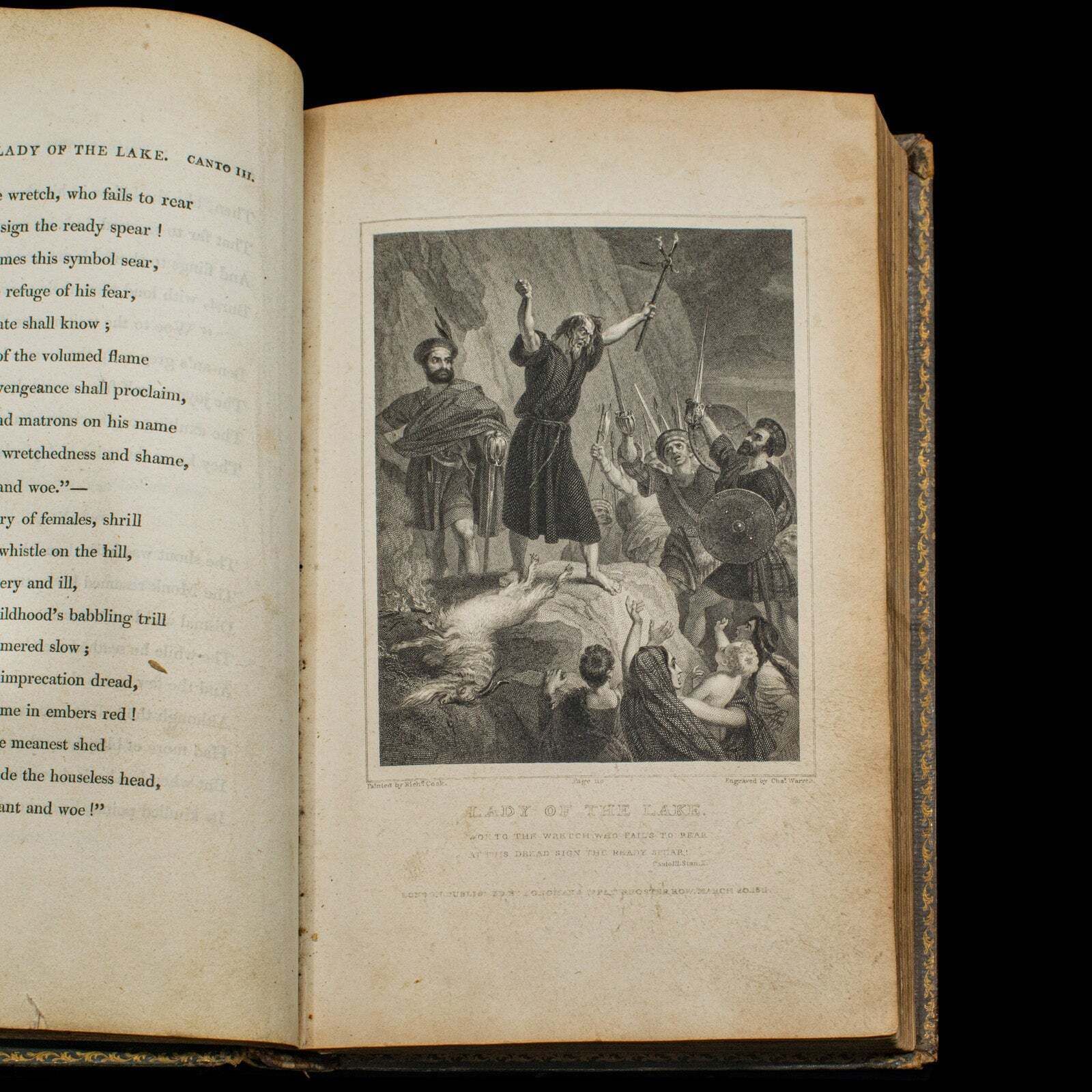 Antique Poetry Book, The Lady Of The Lake, Walter Scott, Early Edition, Georgian photo vintage