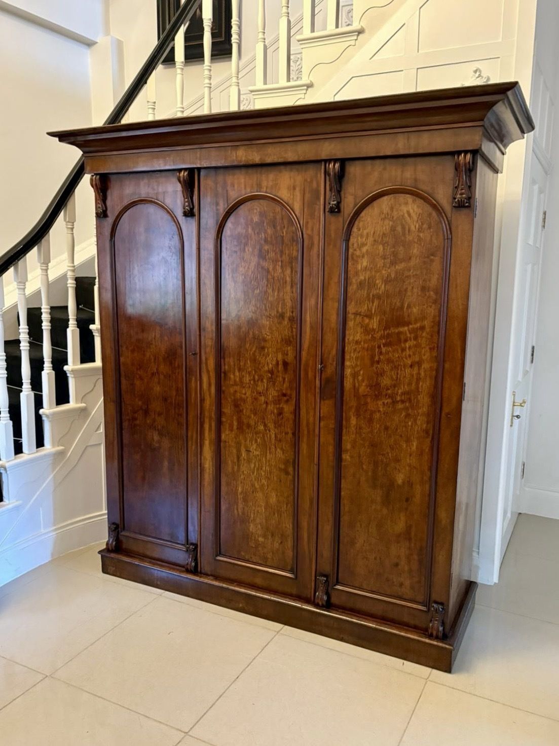 photo for sale Antique 19th Century Quality Figured Mahogany Wardrobe