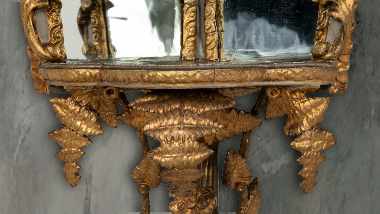 A Fabulous Pair Of French Gesso Corner Shelves photo for sale