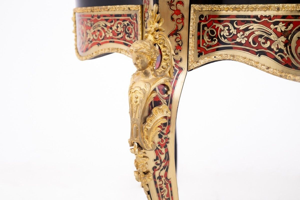 photo vinterior Antique Boulle Style Table, France, Mid 19th Century. After Renovation.