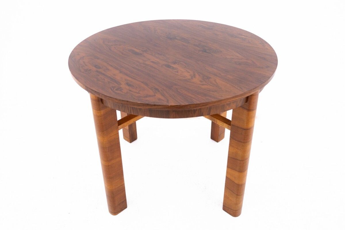 Round Table From The 20th Century In Art Deco Style, Poland.