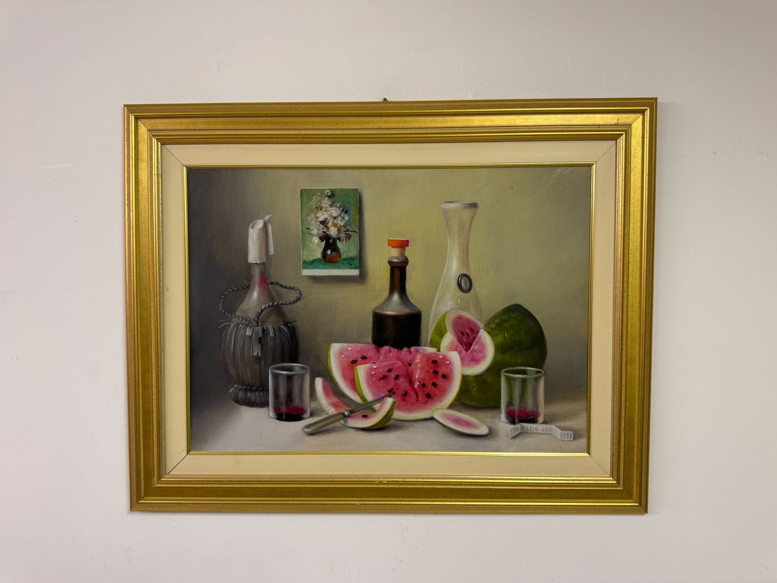 Proferio Grossi, Still Life Painting With Watermelons, 1997 photo for sale