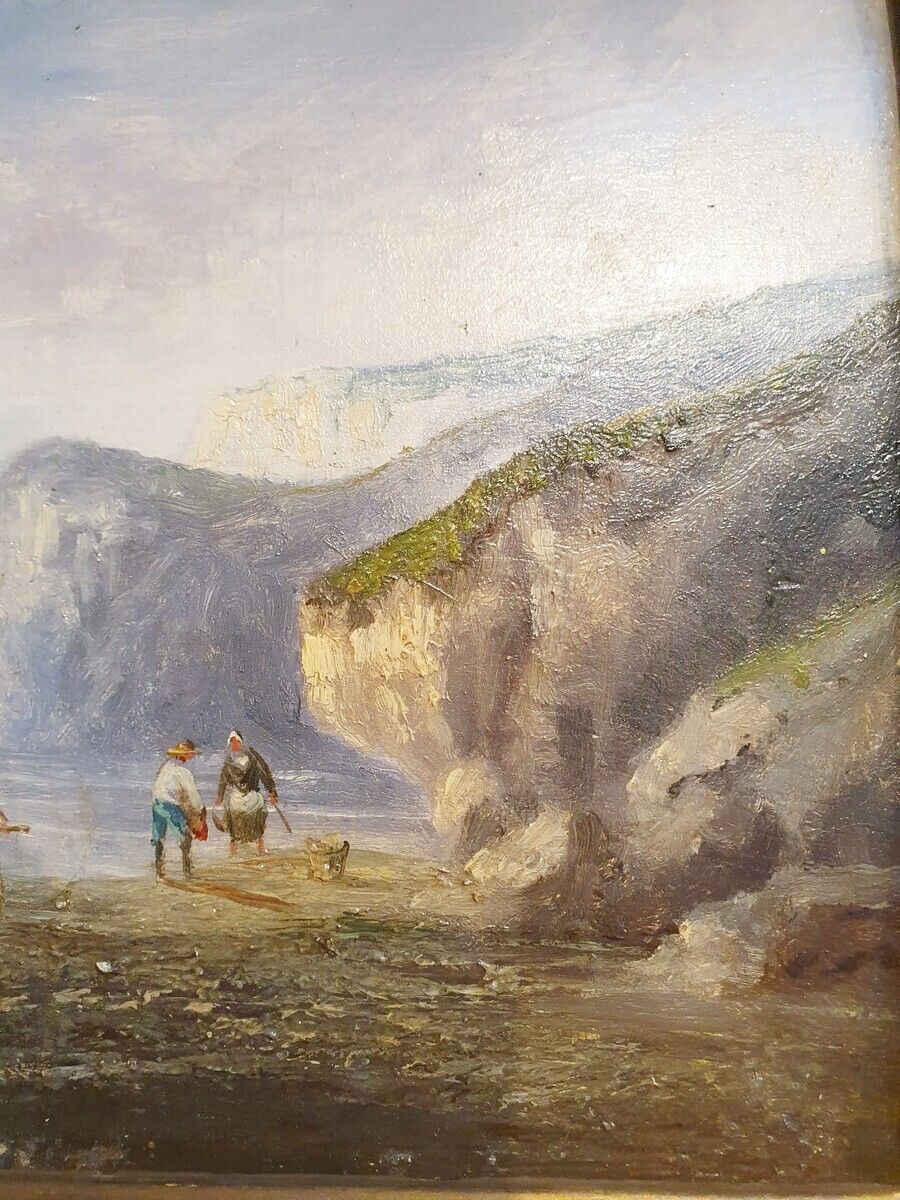 1263.0 2 Oil Paintings On Panels Depicting Fishing Scenes Signed "Gilbert"   €1,500 Each Frame Size: 42 X 60 Cm photo