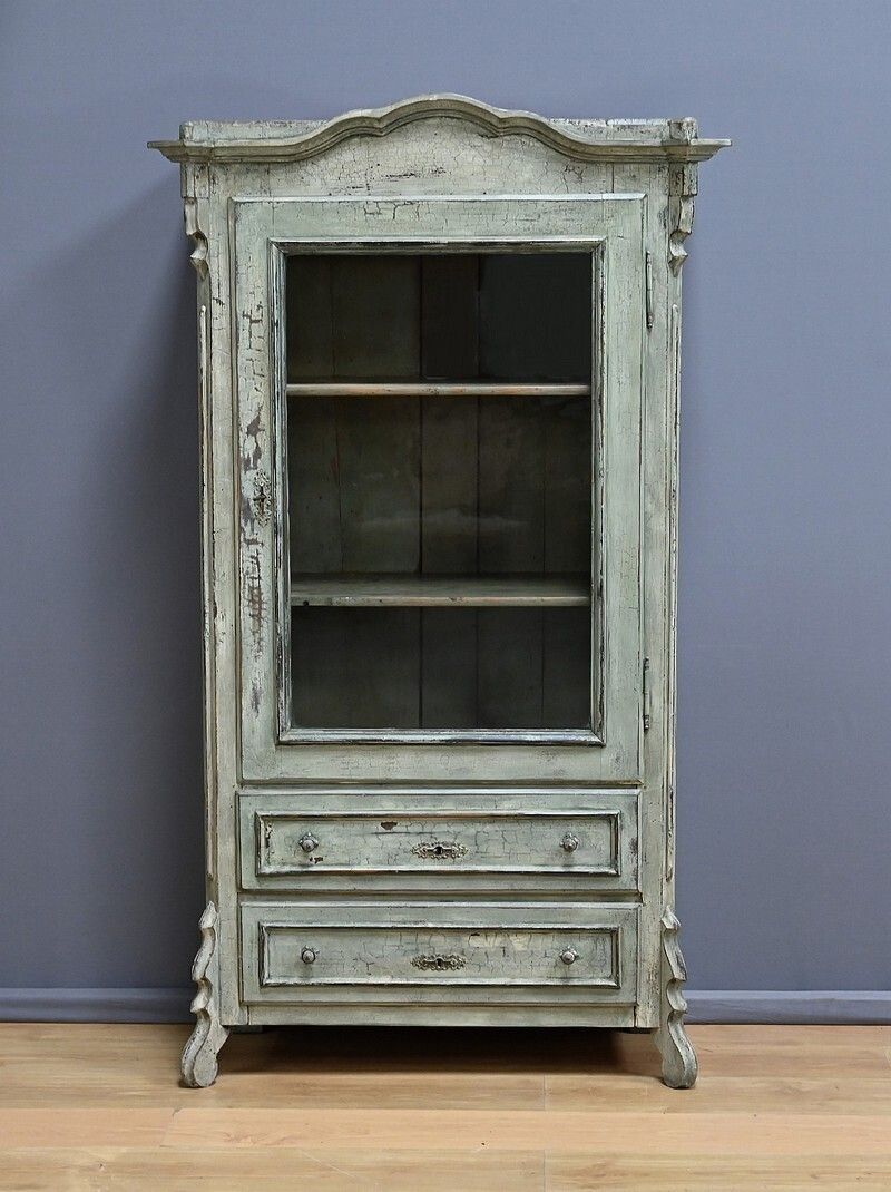 Painted Wooden Glass Bonnetière – Early 20th Century