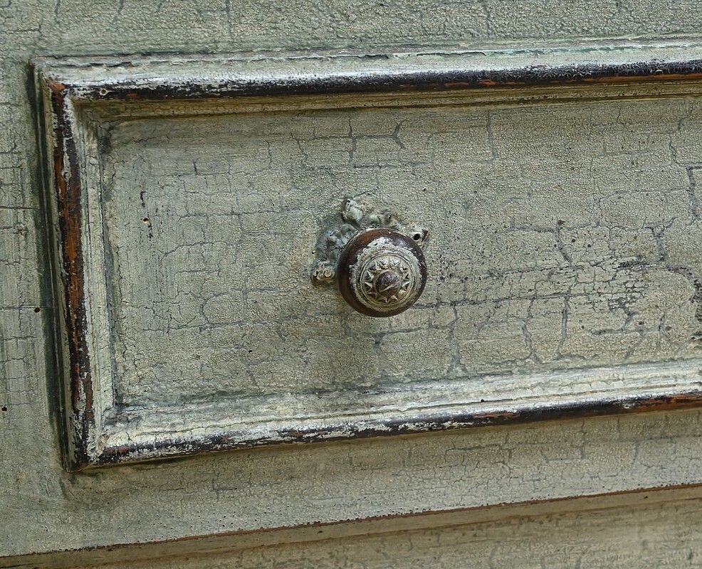 Furniture Painted Wooden Glass Bonnetière – Early 20th Century photo