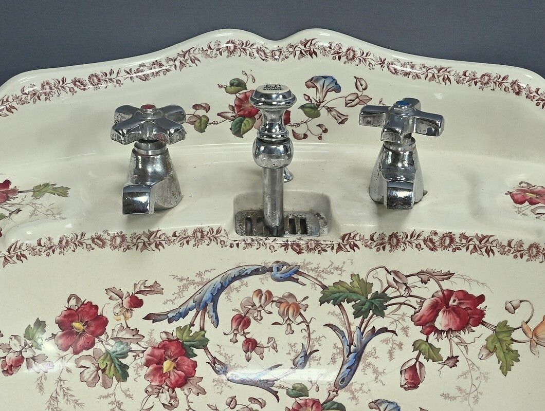 Rare Art Nouveau English Porcelain Washbasin, Porcher Establishments – 1900 photo 610.0