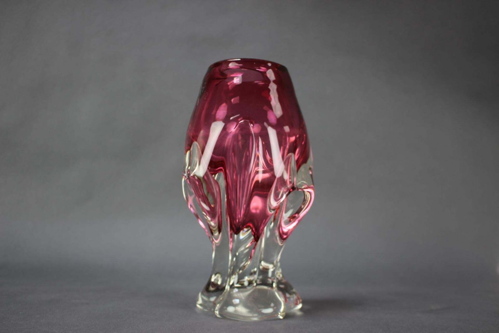 Bohemian Art Glass Vase By Josef Hospodka, Czechoslovakia, 1960s photo for sale