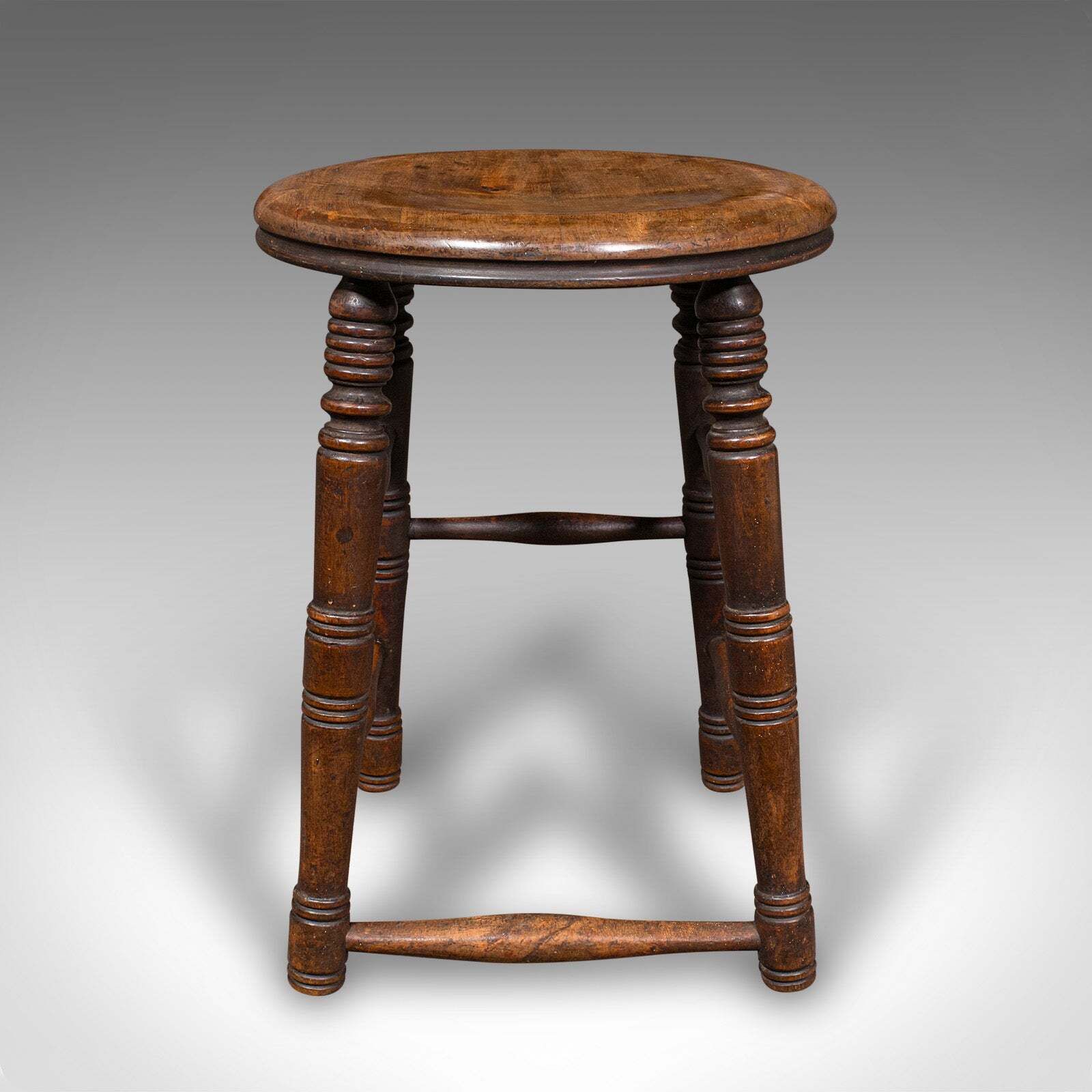 Small Antique Artists Stool, English Beech, Country Studio, Victorian, C.1890 photo Furniture