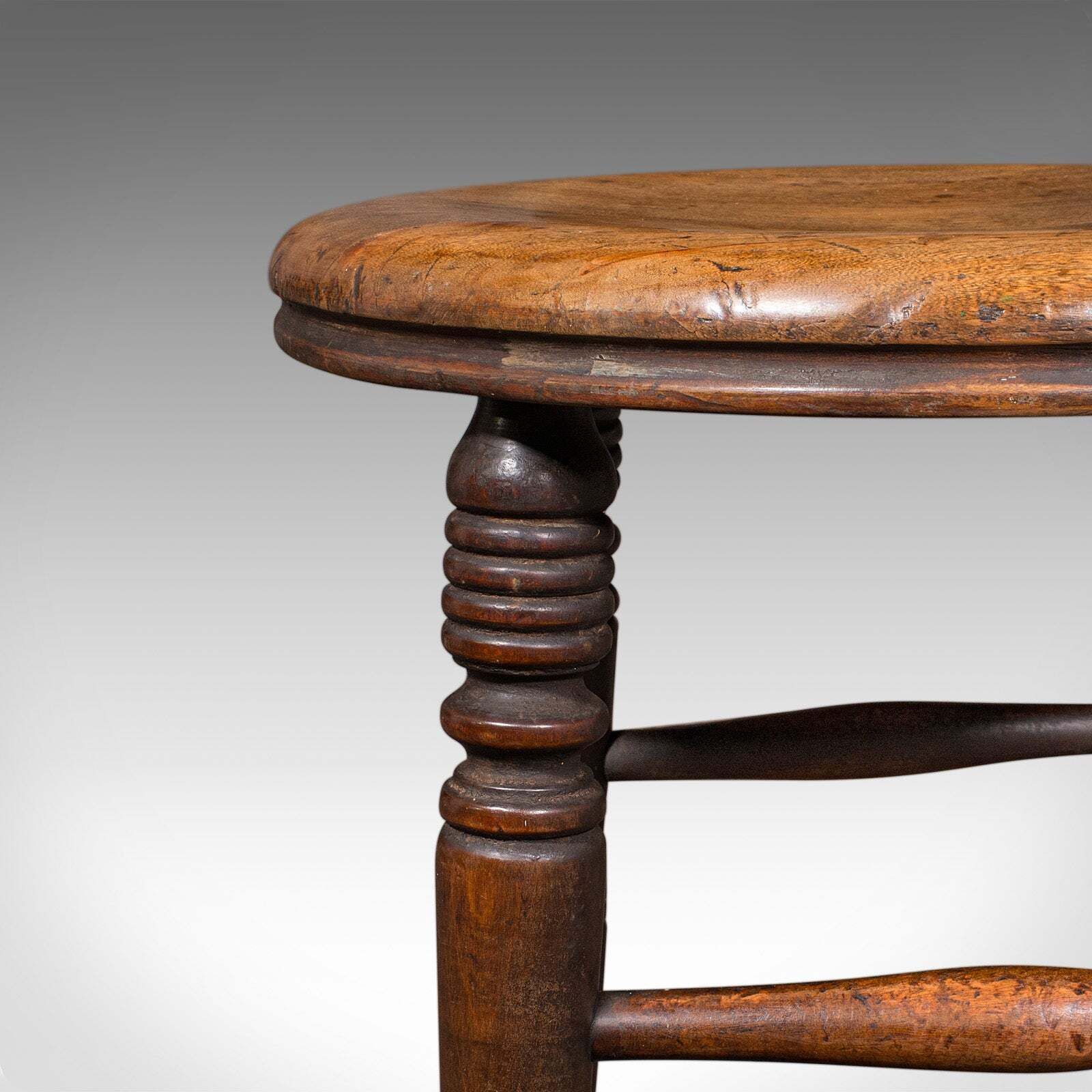 Small Antique Artists Stool, English Beech, Country Studio, Victorian, C.1890 photo vintage