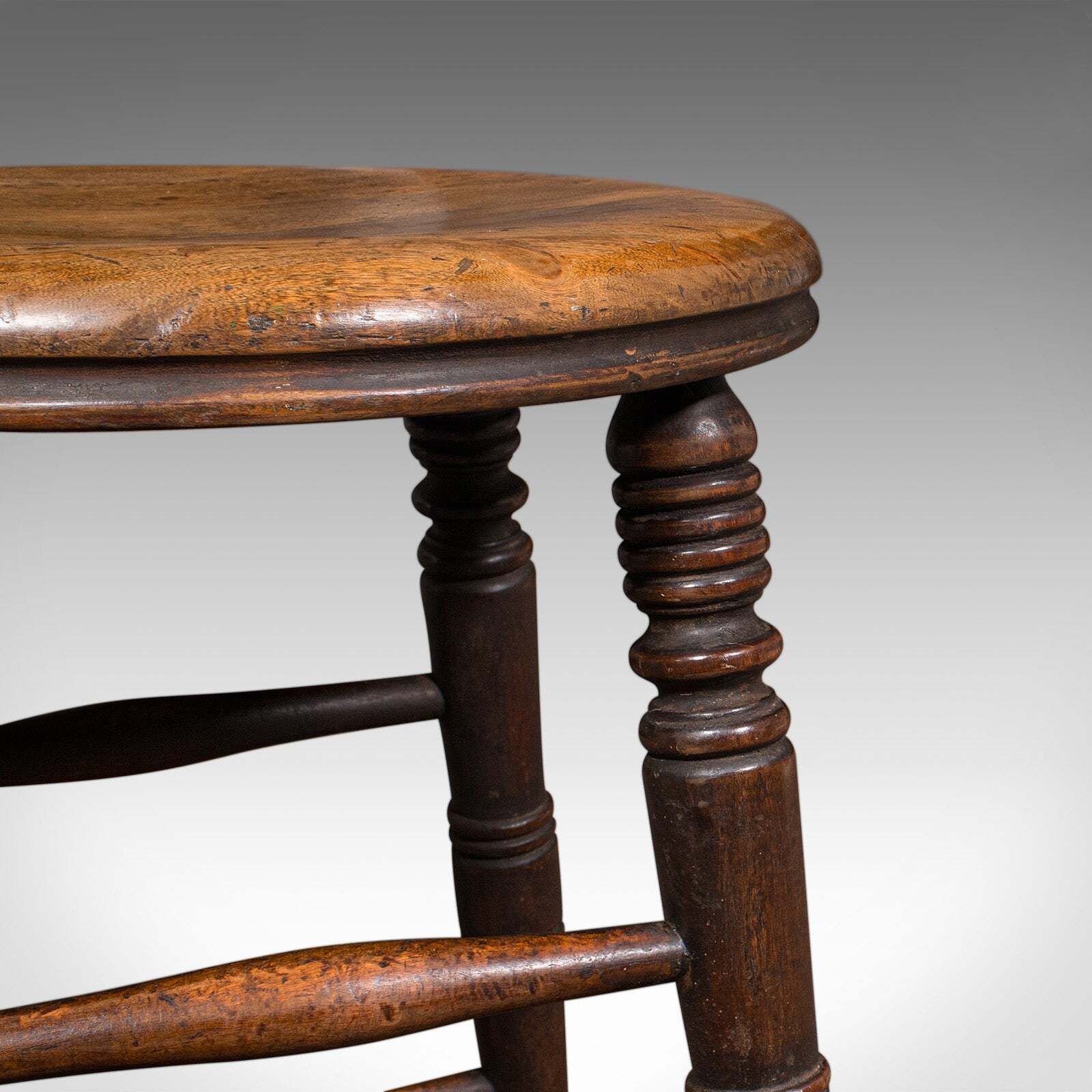 photo furniture Small Antique Artists Stool, English Beech, Country Studio, Victorian, C.1890