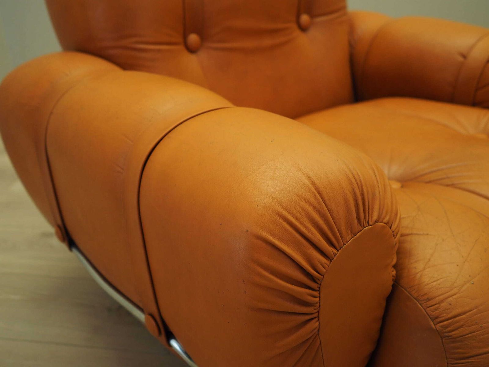 Set Of Orange Armchairs, Space Age Design, 1960s, Production: Italy photo vintage