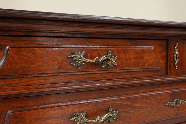 French Antique Carved Oak Chest Of Drawers photo for sale