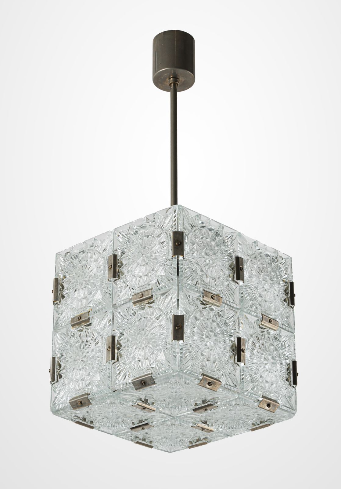 Vintage Cut Glass Pendant Light From Kamenicky Senov, 1960s photo 790.0