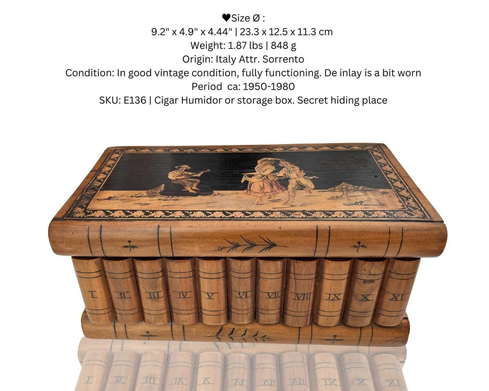 photo for sale Cigars Humidor | Italian Sorrento Inlay | Secret Hiding Place | 1pcs