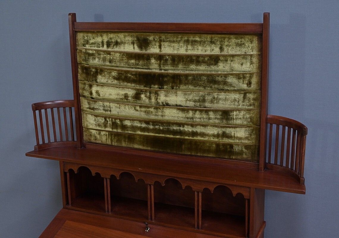 Rare English Mahogany Bonheur Du Jour, Lazarus & Cie, Calcutta – 2nd Half Of The 19th Century photo 2220.0