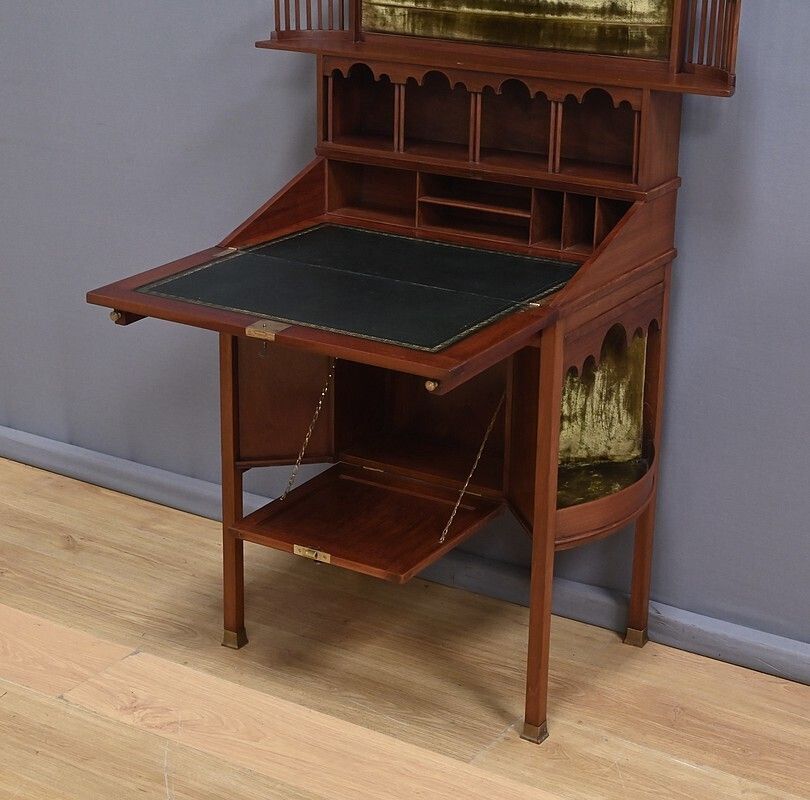 photo furniture Rare English Mahogany Bonheur Du Jour, Lazarus & Cie, Calcutta – 2nd Half Of The 19th Century