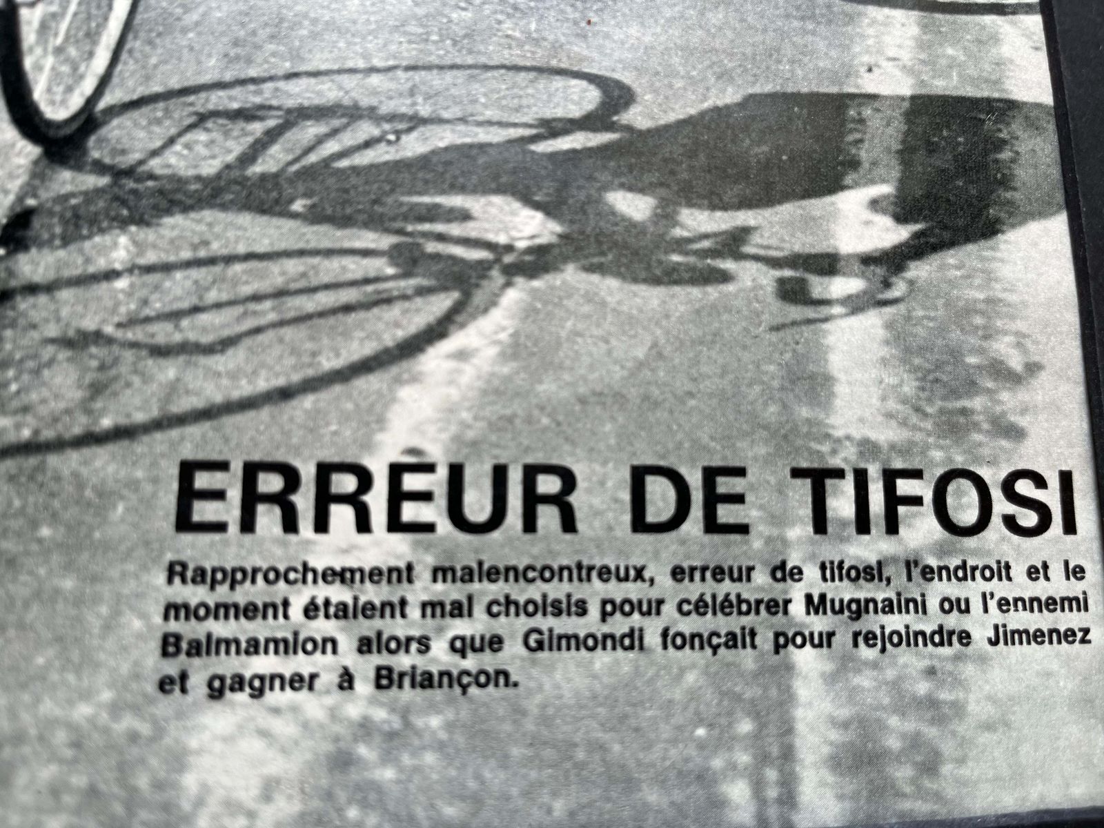 Vintage Cycling Print   Tour De France, Felice Gimondi 1965 photo furniture
