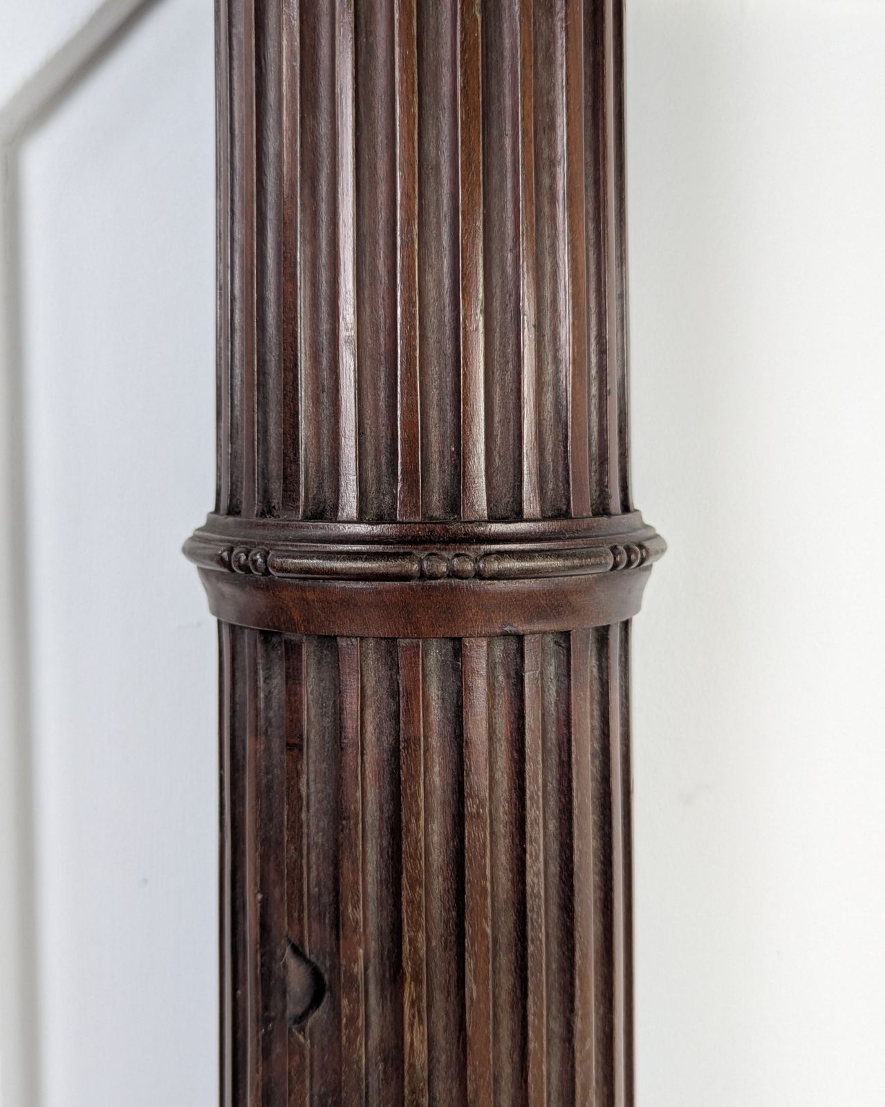 Pair Of Carved Mahogany Reeded Corinthian Half Columns photo vinterior