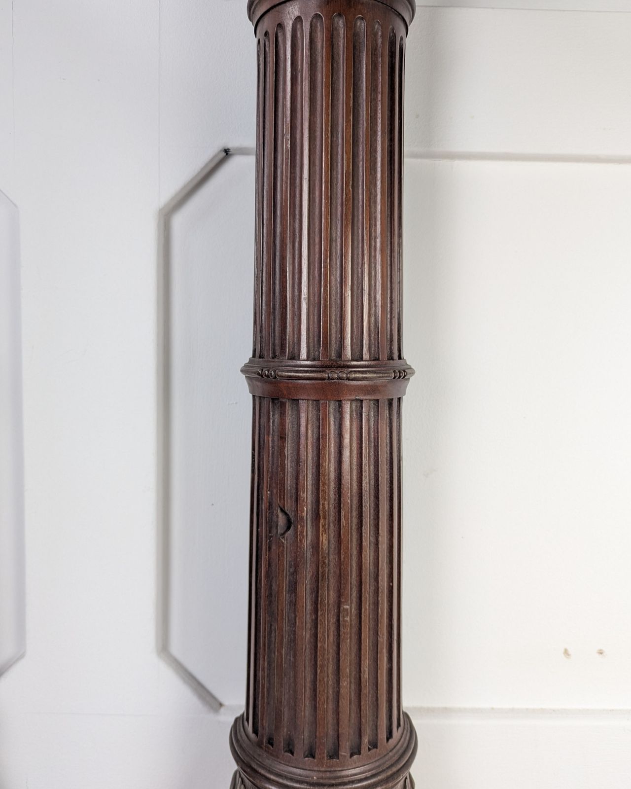 Pair Of Carved Mahogany Reeded Corinthian Half Columns photo buy