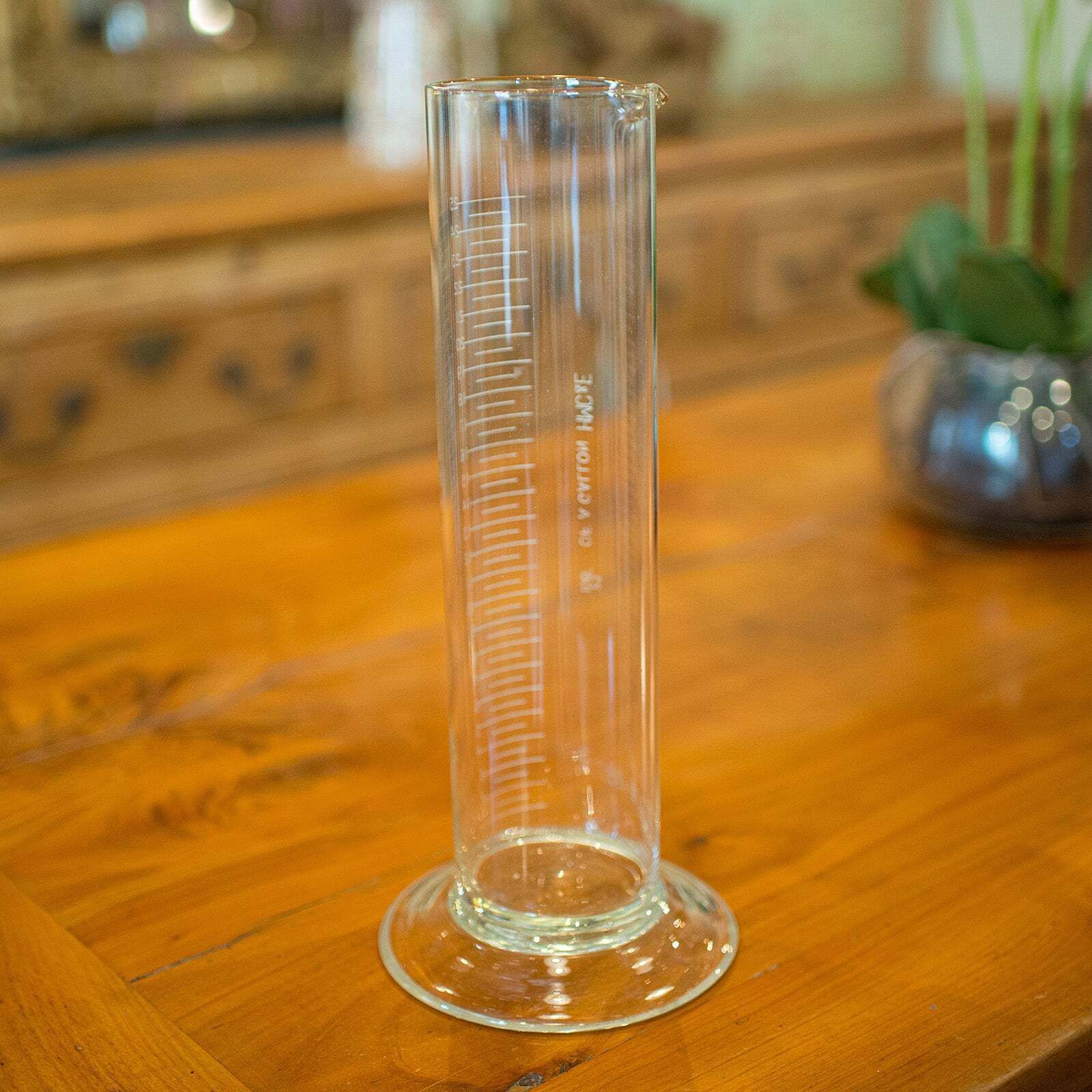 Pair Of Antique Customs & Excise Measures, English, Etched Glass Beakers C.1920 photo for sale