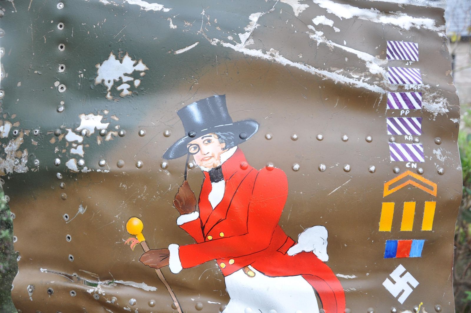 Avro Lancaster Airplane  From Ww2 Relic With Johnny Walker Hand Painted Nose Art photo vintage