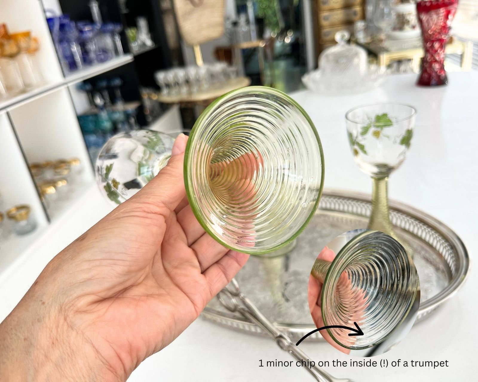 Theresienthal Wine Glasses Grapes | 4pcs | Trumpet Hollow Voice photo vinterior