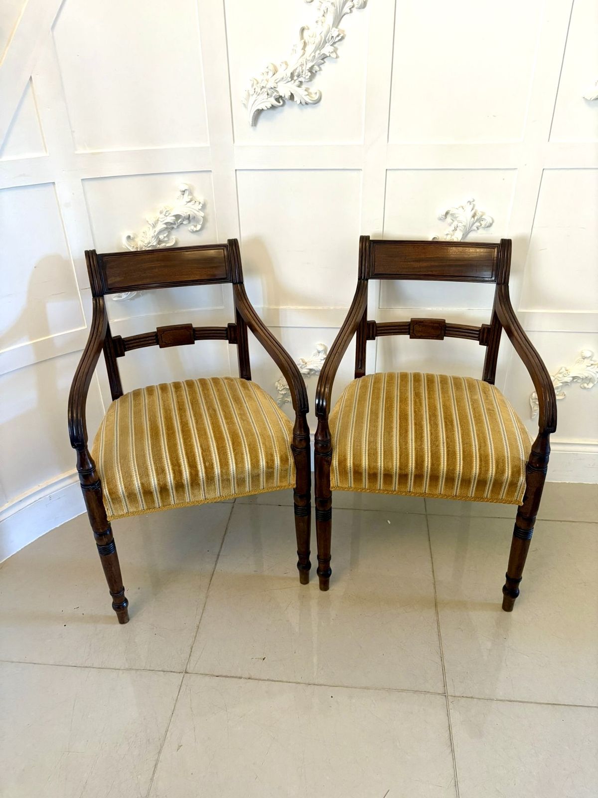 Pair Of Antique 19th Century Quality Mahogany Desks Chairs