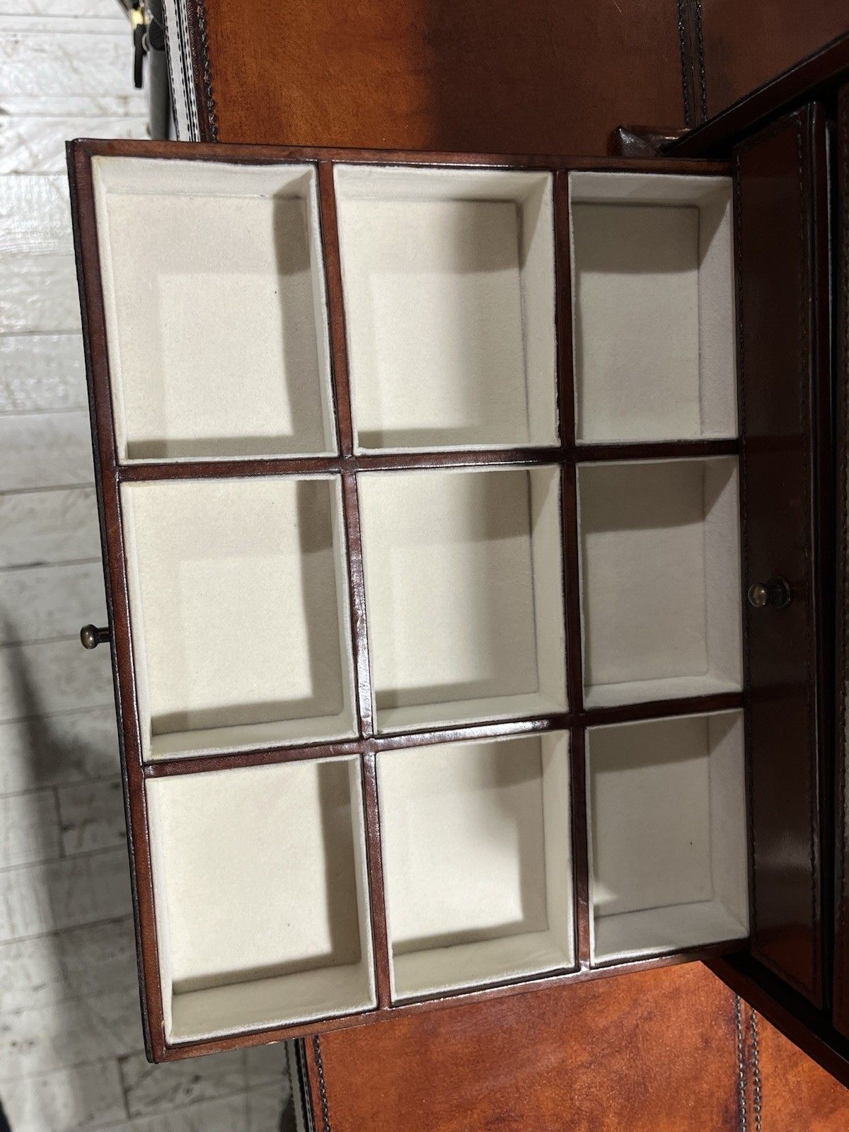 Campaign Leather Collection Hand Crafted Tall Jewellery Box Various Compartments photo vinterior