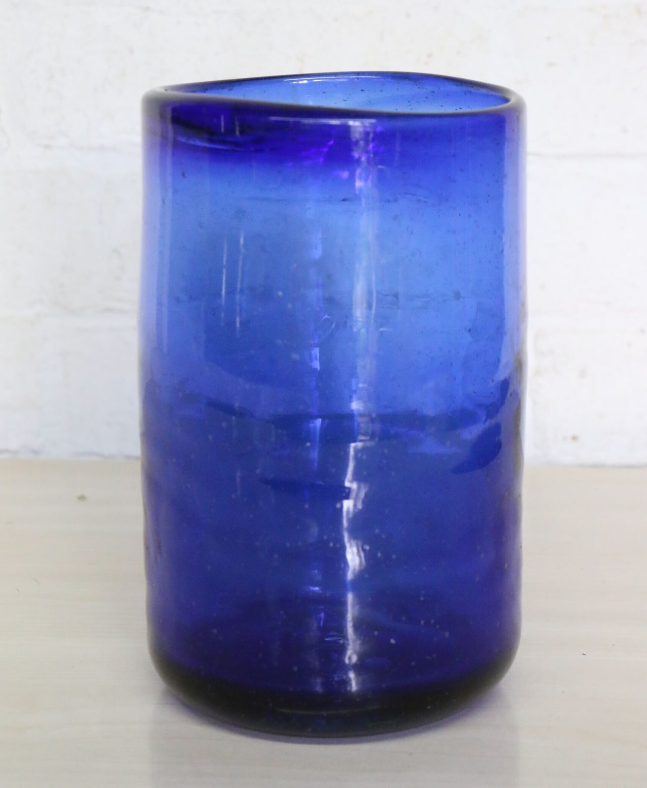 Cobalt Blue Hand Blown Freeform Glass Vase Of Scandinavian Origin Mid 20th Century photo furniture