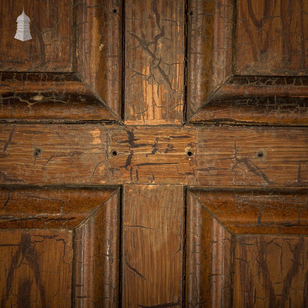 Pitch Pine 6 Panel Door, Distressed White Paint And Faux Woodgrain photo vinterior