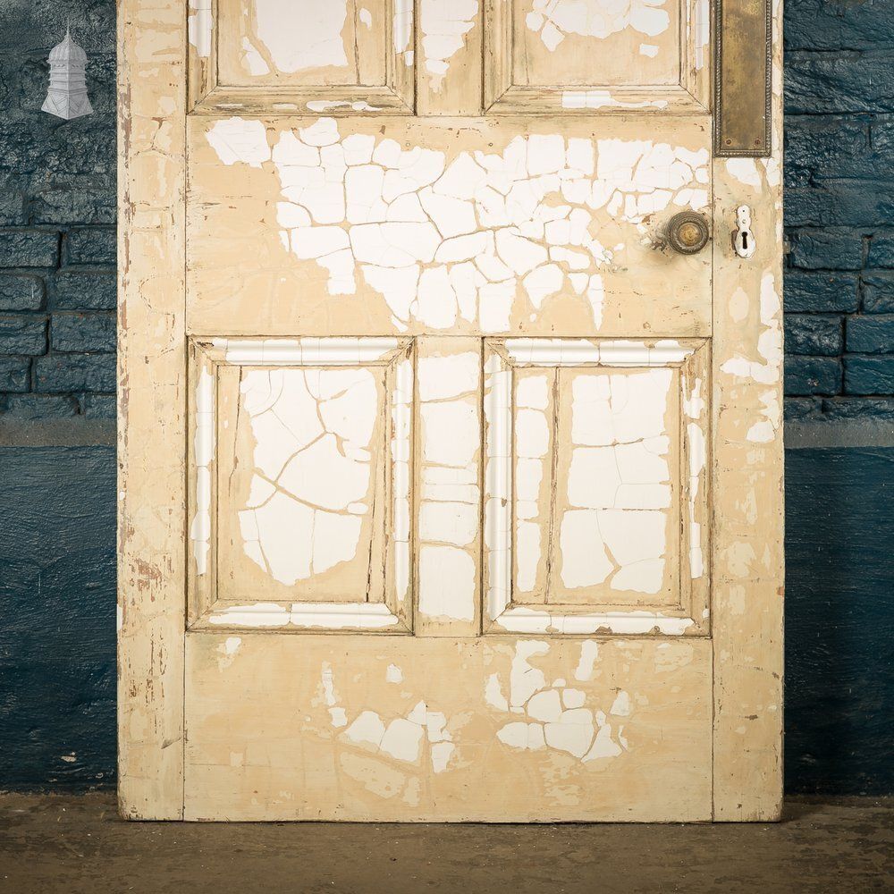 Reclaimed 4 Panel Door – Cracked White Paint photo Home Fixtures