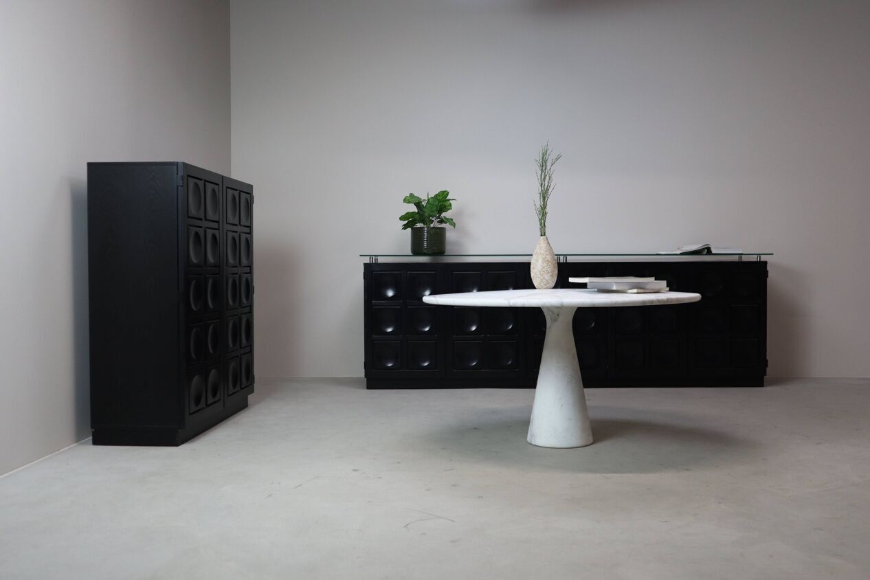 Angelo Mangiarotti “M1” Dining Table In Solid Carrara Marble photo Furniture