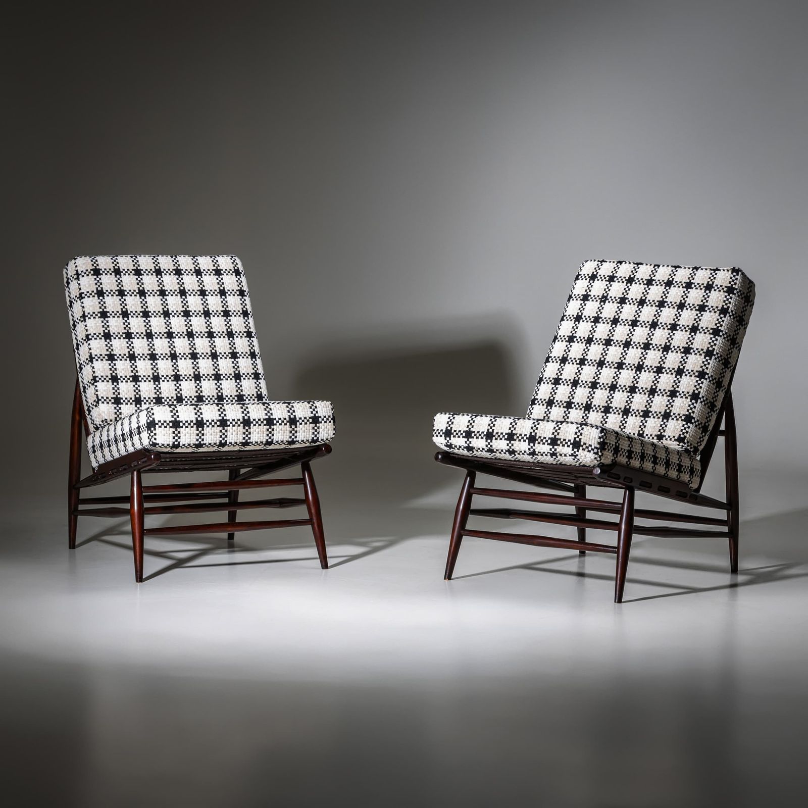 Pair Of Mid Century Lounge Chairs, Italy, 1950s photo for sale