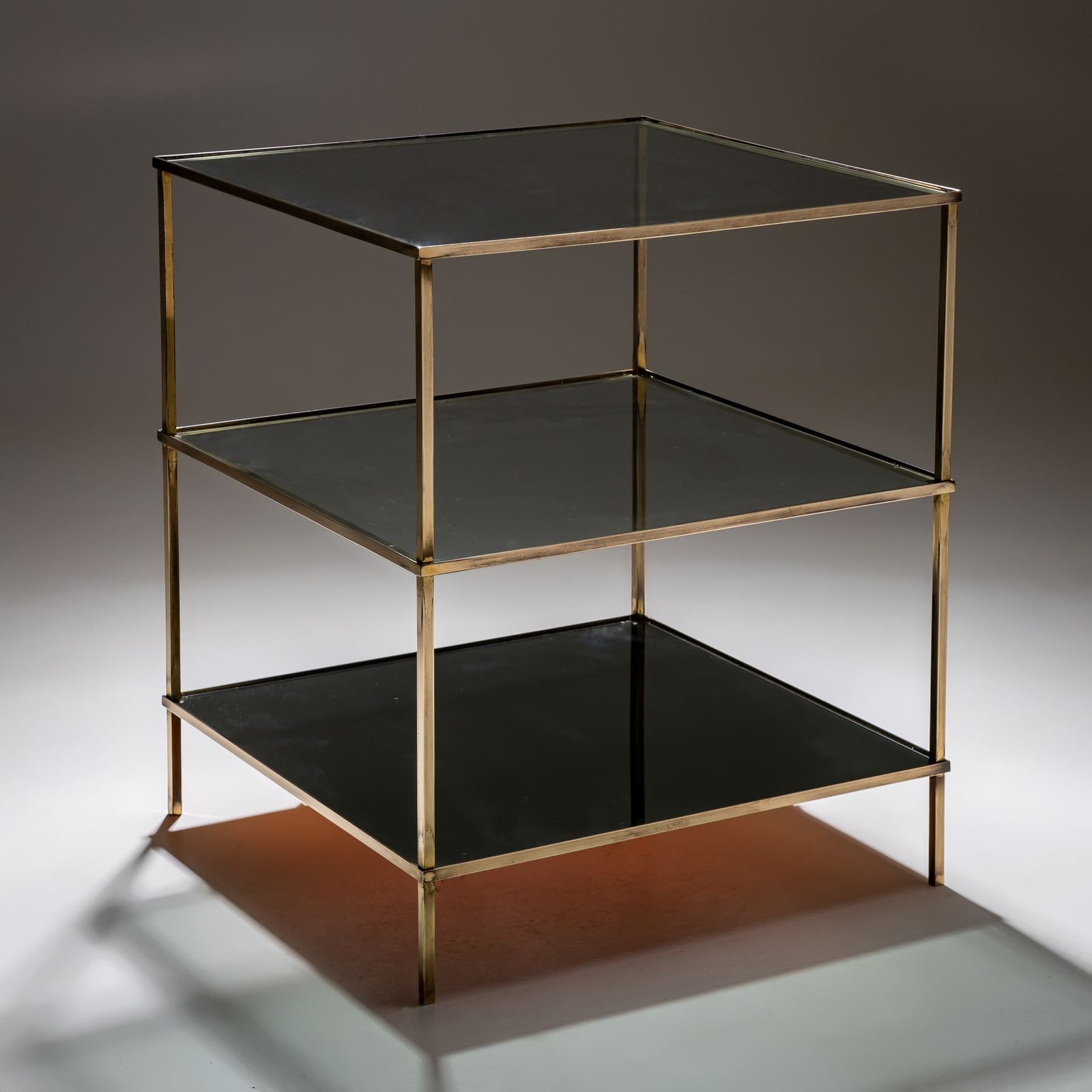 Side Table Made Of Glass And Brass, Mid 20th Century photo Furniture