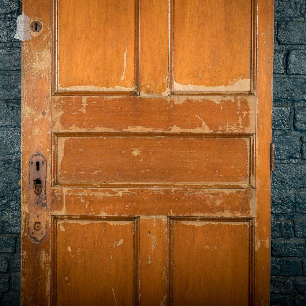 Moulded 5 Panel Wooden Door With A Varnished Finish