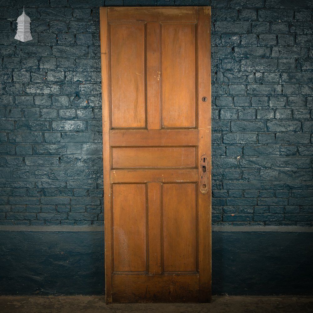 photo furniture Moulded 5 Panel Wooden Door With A Varnished Finish
