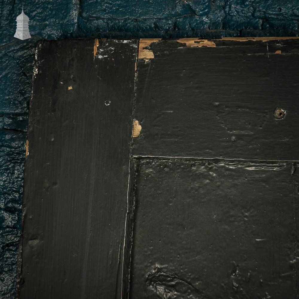 photo vinterior 4 Panel Door, Distressed Black Painted Finish