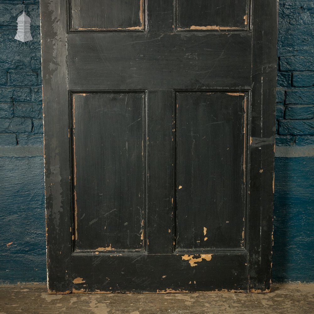 Moulded 4 Panel Door, Black & White Painted Finish photo Home Fixtures